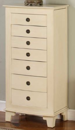 Locking Jewelry Armoire And Cabinet Cream
